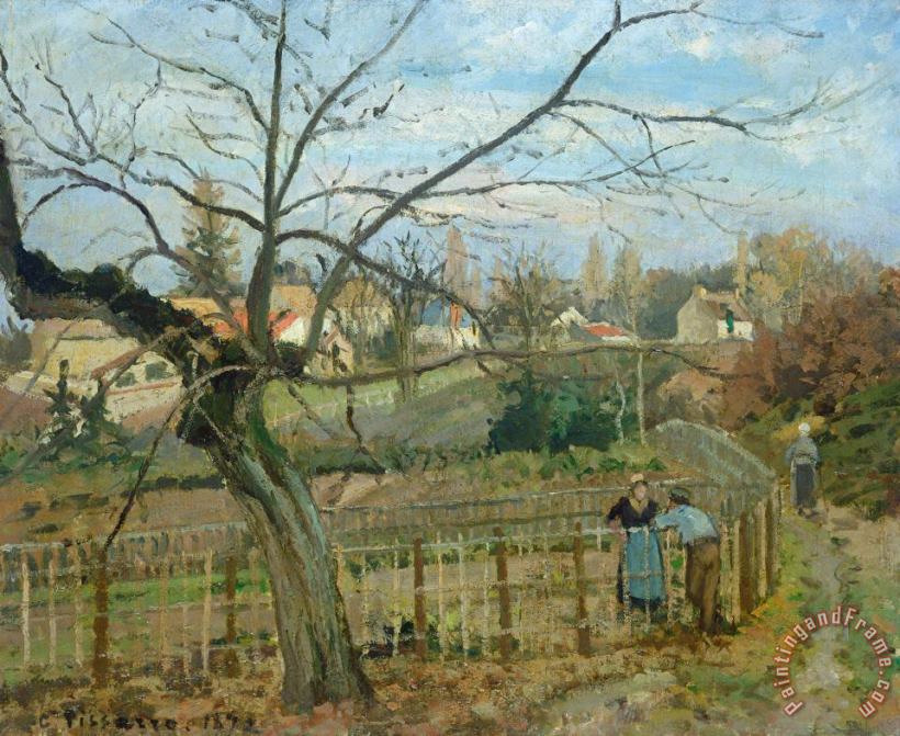 The Fence painting - Camille Pissarro The Fence Art Print