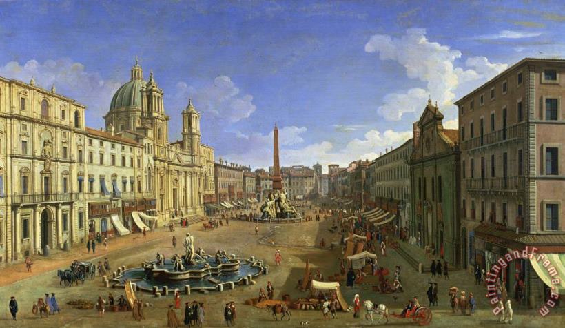 View of the Piazza Navona painting - Canaletto View of the Piazza Navona Art Print