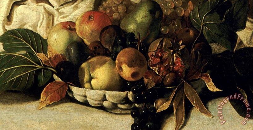 Basket Of Fruit Detail Bacchus painting - Caravaggio Basket Of Fruit Detail Bacchus Art Print