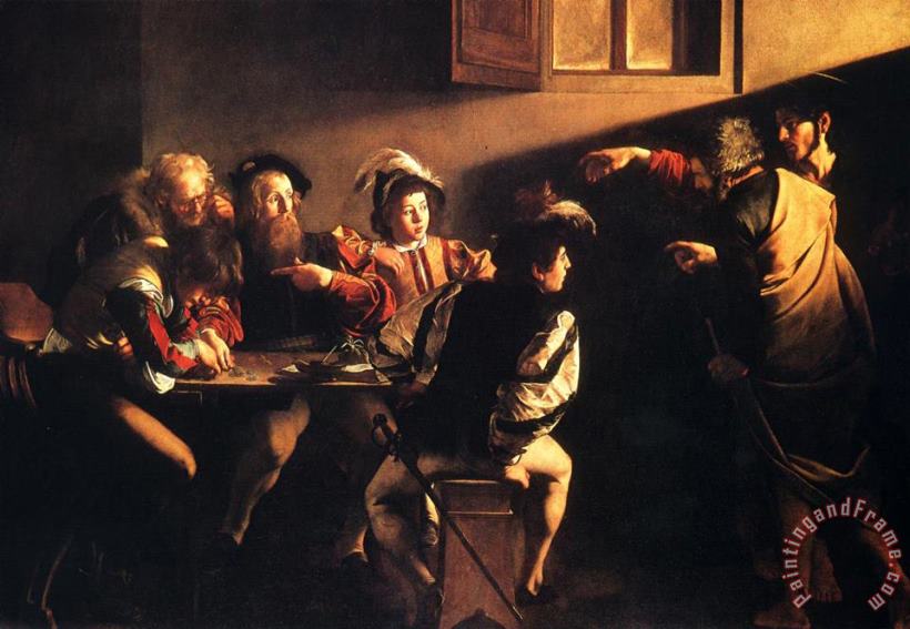 Calling of St. Matthew painting - Caravaggio Calling of St. Matthew Art Print