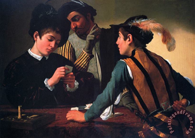 Caravaggio Card Sharps 1594 Art Painting
