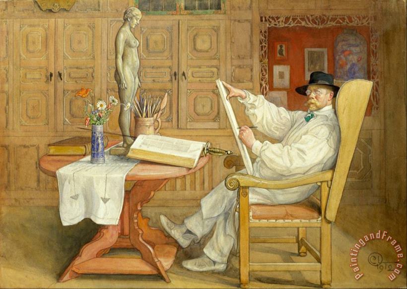 In The New Studio painting - Carl Larsson In The New Studio Art Print
