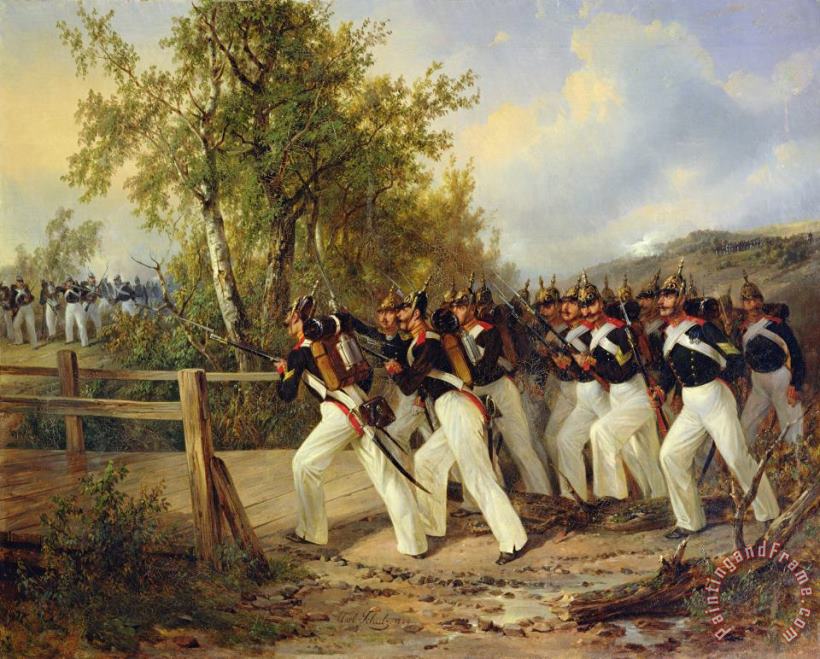 A Scene from the soldier's life painting - Carl Schulz A Scene from the soldier's life Art Print