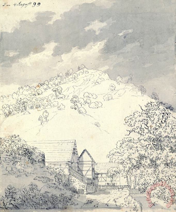 Caspar David Friedrich Farmhouses by a Hillside Art Print