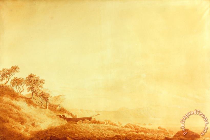 Caspar David Friedrich Looking Towards Arkona at Sunrise Art Painting