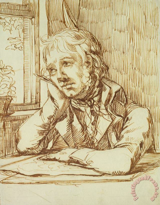 Caspar David Friedrich Self Portrait (pencil And Pen on Paper) Art Print