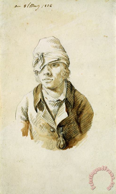 Self Portrait with Cap And Eye Patch, 8th May 1802 painting - Caspar David Friedrich Self Portrait with Cap And Eye Patch, 8th May 1802 Art Print