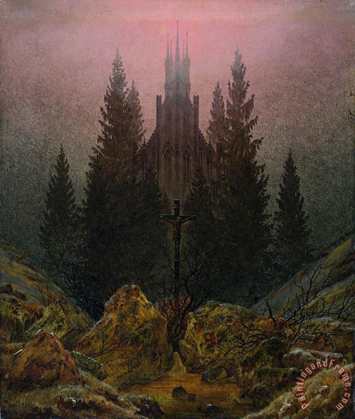 Caspar David Friedrich The Cross in The Mountains Art Painting