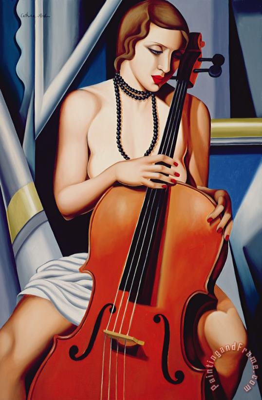 Catherine Abel Woman with Cello Art Print