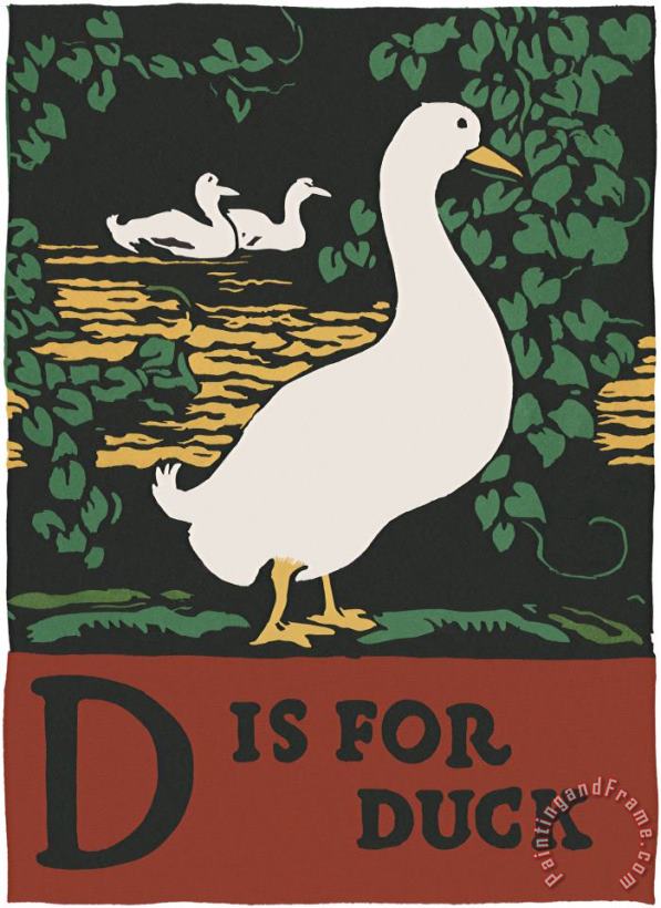 Alphabet: D Is for Duck painting - C.B. Falls Alphabet: D Is for Duck Art Print