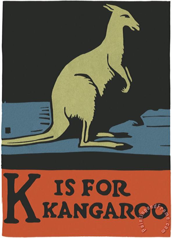 C.B. Falls Alphabet: K Is for Kangaroo Art Painting