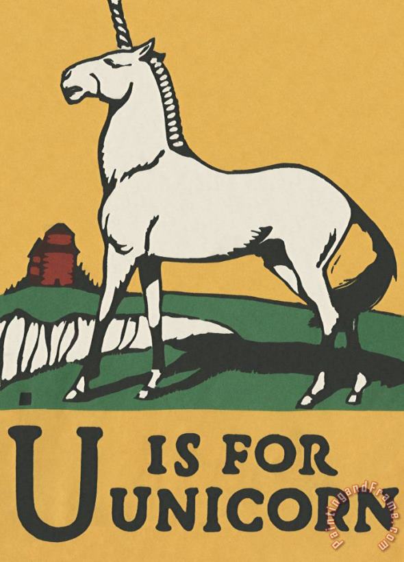 C.B. Falls Alphabet: U Is for Unicorn Art Print