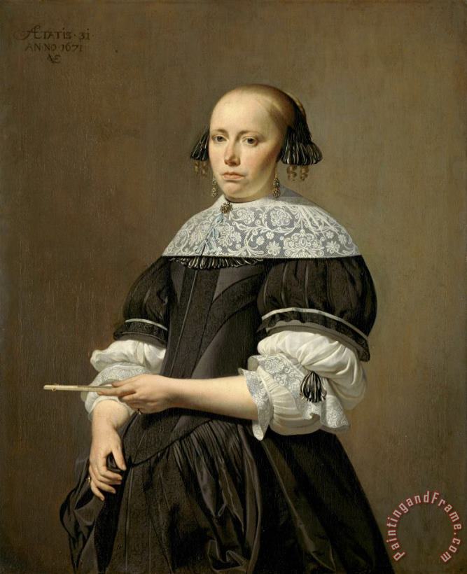 Caesar Boetius van Everdingen Portrait of Elisabeth Van Kessel, Wife of Willem Jacobsz Baert Art Print