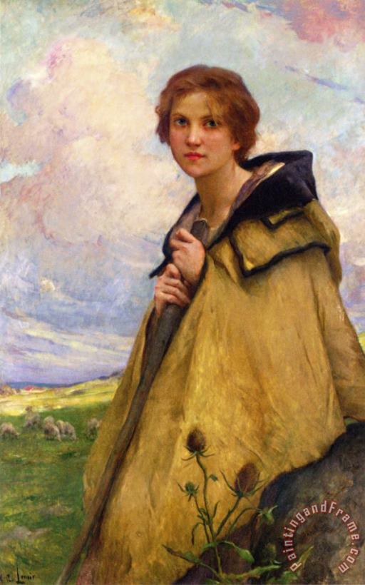 Charles Amable Lenoir The Shepherdess Art Painting