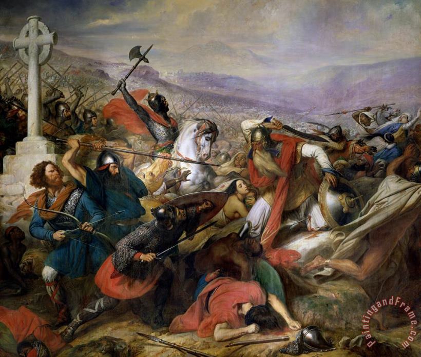 Charles Auguste Steuben The Battle of Poitiers Art Painting