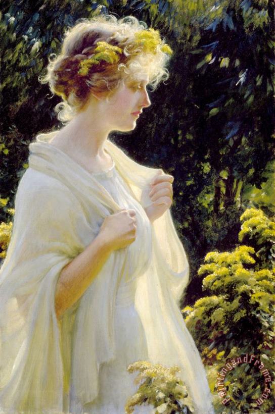 The Golden Profile painting - Charles Courtney Curran The Golden Profile Art Print