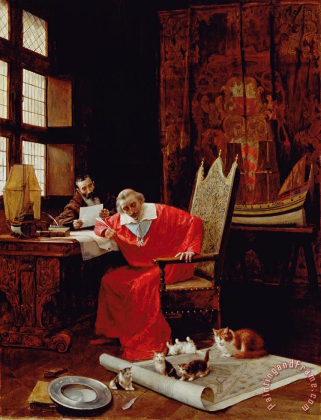 The Cardinal's Leisure painting - Charles Edouard Delort The Cardinal's Leisure Art Print