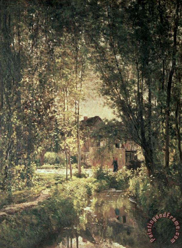 Landscape painting - Charles Francois Daubigny Landscape Art Print