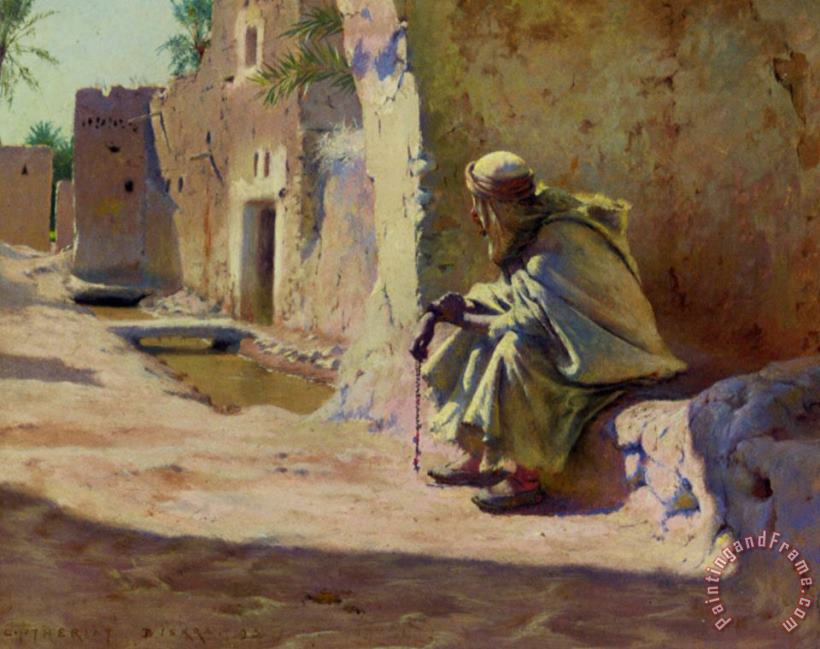 Charles James Theriat In The Shade, Biskra Art Print
