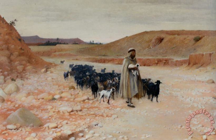 Charles James Theriat The Goat Herder El Kantara Art Print