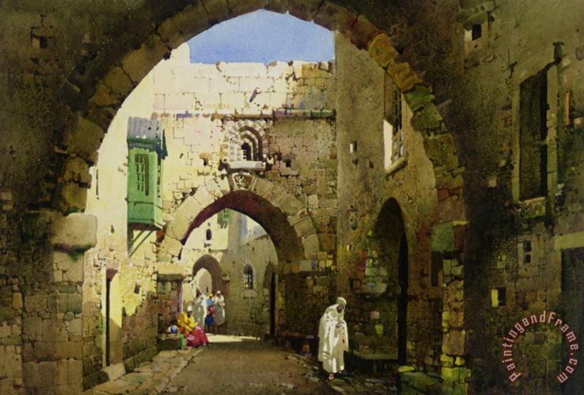 A Street in Jerusalem painting - Charles Leaver A Street in Jerusalem Art Print