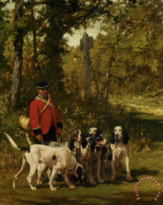 A Huntmaster with His Dogs painting - Charles Olivier De Penne A Huntmaster with His Dogs Art Print