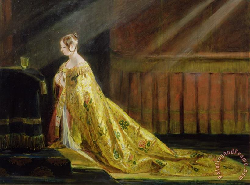 Charles Robert Leslie Queen Victoria in Her Coronation Robe Art Painting
