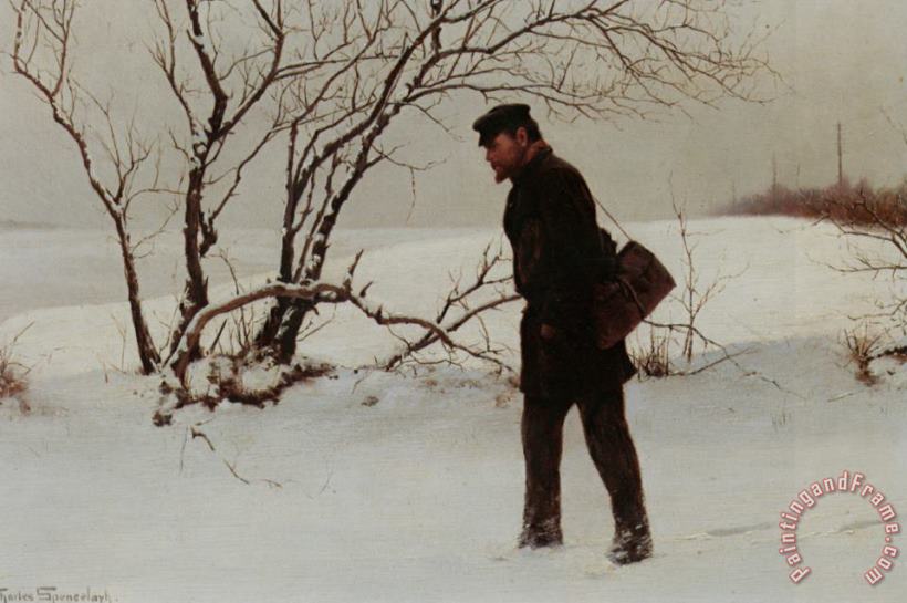 Charles Spencelayh A Winter Traveler Art Painting