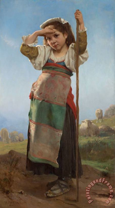 Charles Victor Thirion Young Shepherdess Art Painting
