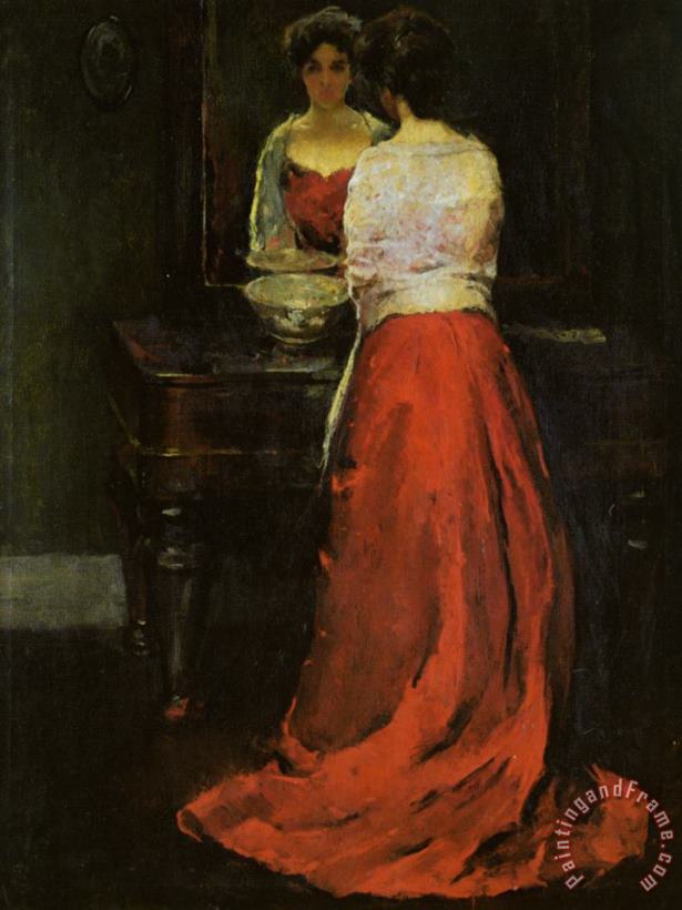 Charles Webster Hawthorne Lady in Red Art Print