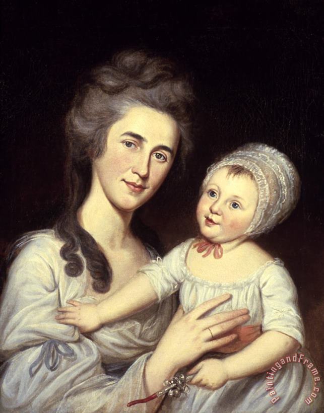 Charles Willson Peale Portrait of Mrs Robert Milligan (sarah Cantwell Jones) And Her Daughter Catherine Mary Art Painting