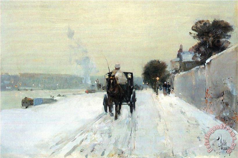 Along The Seine painting - Childe Hassam Along The Seine Art Print