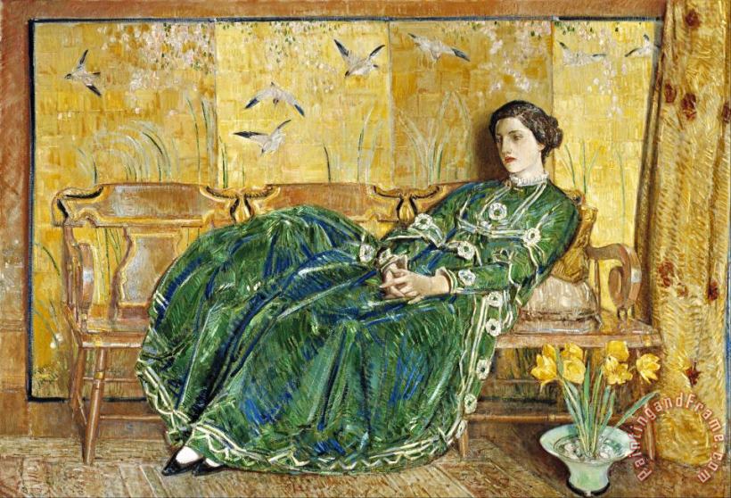 April The Green Gown painting - Childe Hassam April The Green Gown Art Print