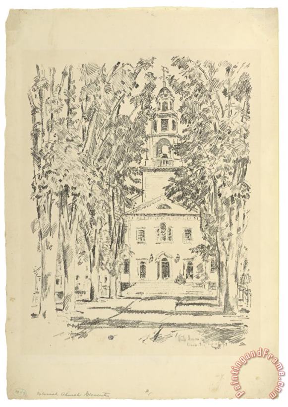 Childe Hassam Colonial Church Gloucester Art Painting