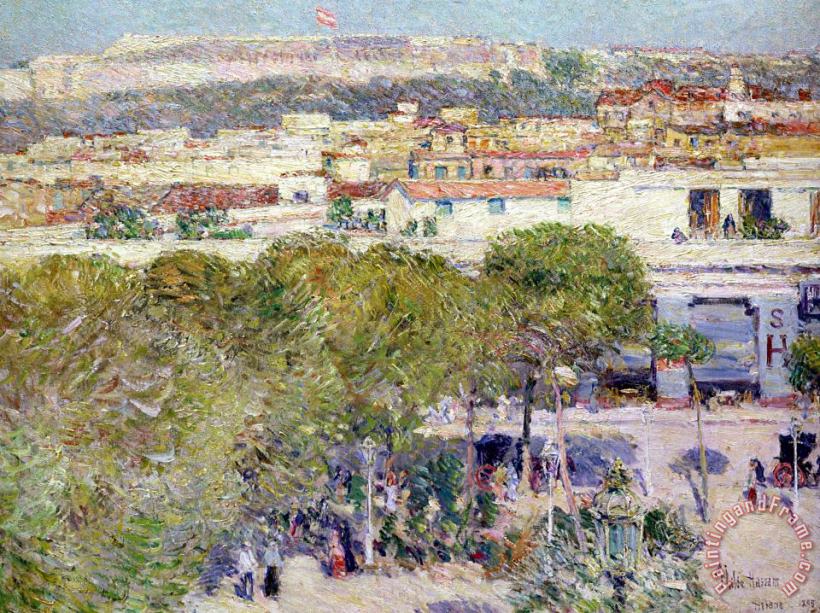 Childe Hassam Place Centrale and Fort Cabanas - Havana Art Print