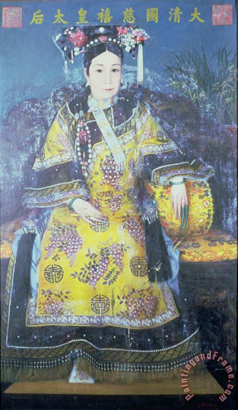 Portrait of the Empress Dowager Cixi painting - Chinese School Portrait of the Empress Dowager Cixi Art Print