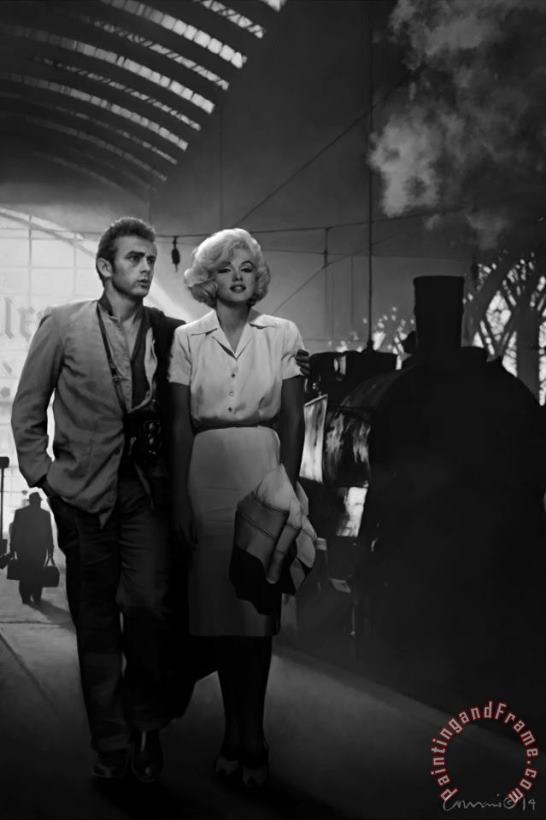 chris consani James Dean And Marilyn at The Station Art Print