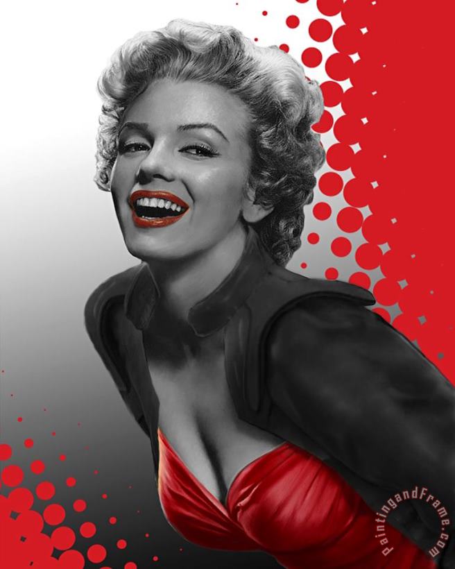 chris consani Marilyn Red Art Print