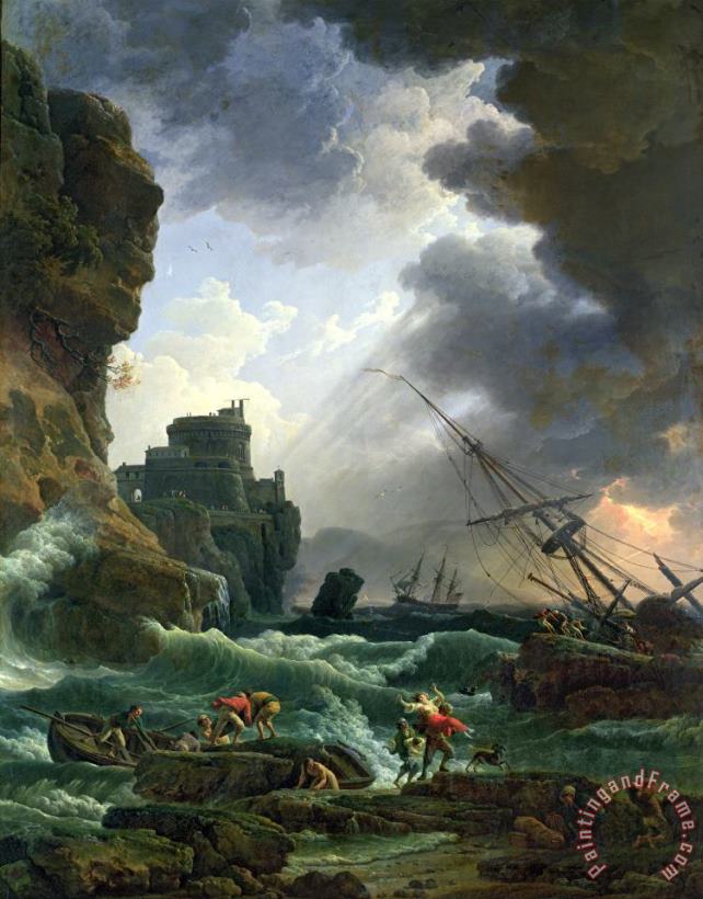The Storm painting - Claude Joseph Vernet The Storm Art Print