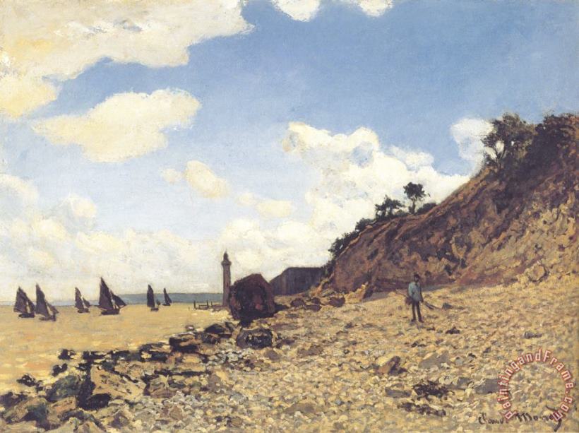 Claude Monet Beach at Honlfeux Art Painting