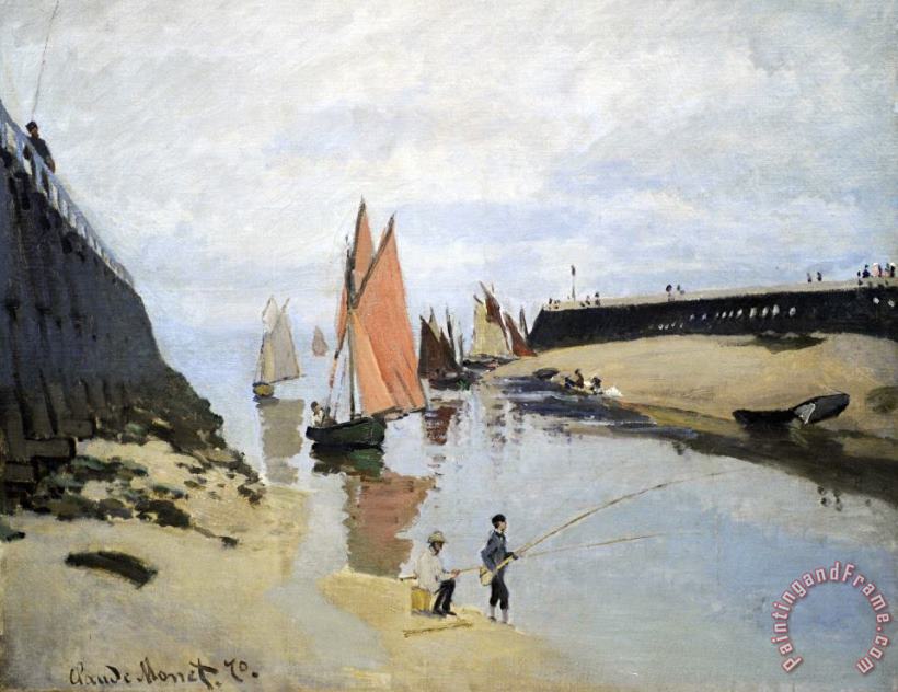 Claude Monet Breakwater At Trouville Art Painting