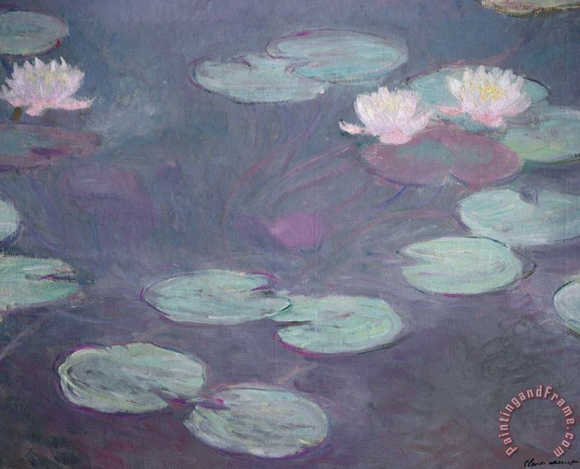 Pink Lilies painting - Claude Monet Pink Lilies Art Print