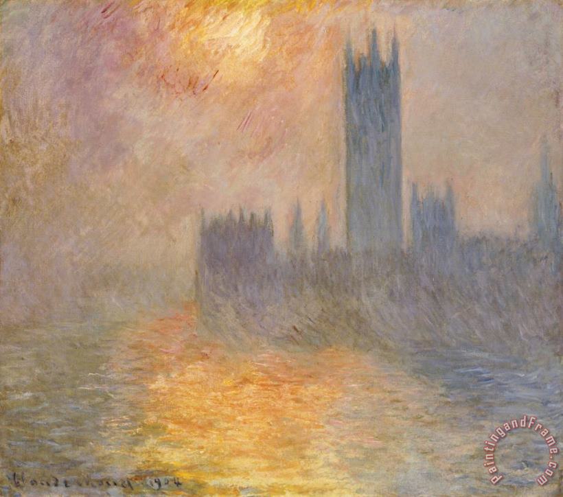 Claude Monet The Houses of Parliament at Sunset Art Painting
