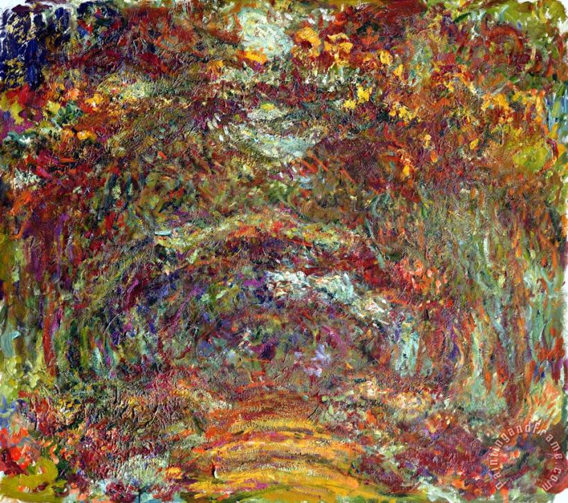 Claude Monet The Rose Path Giverny Art Painting