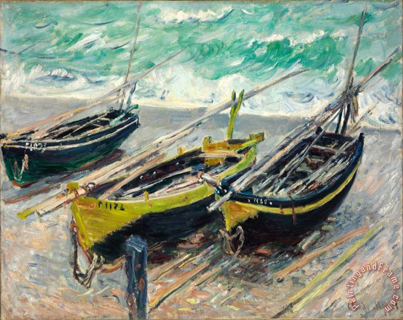 Claude Monet Three Fishing Boats Art Print