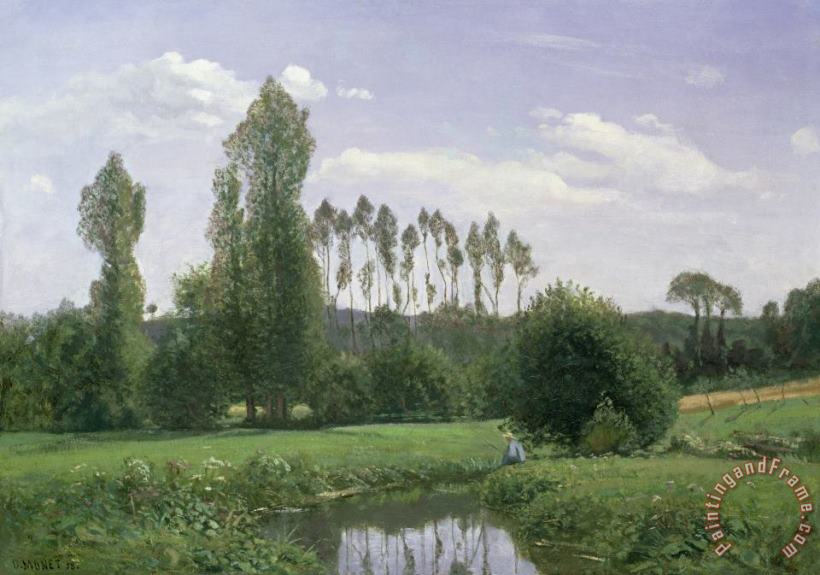 Claude Monet View at Rouelles Art Painting