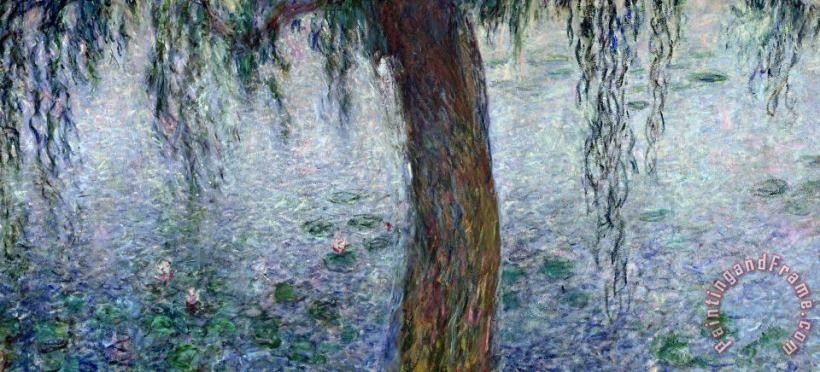 Claude Monet Waterlilies Morning With Weeping Willows Art Painting