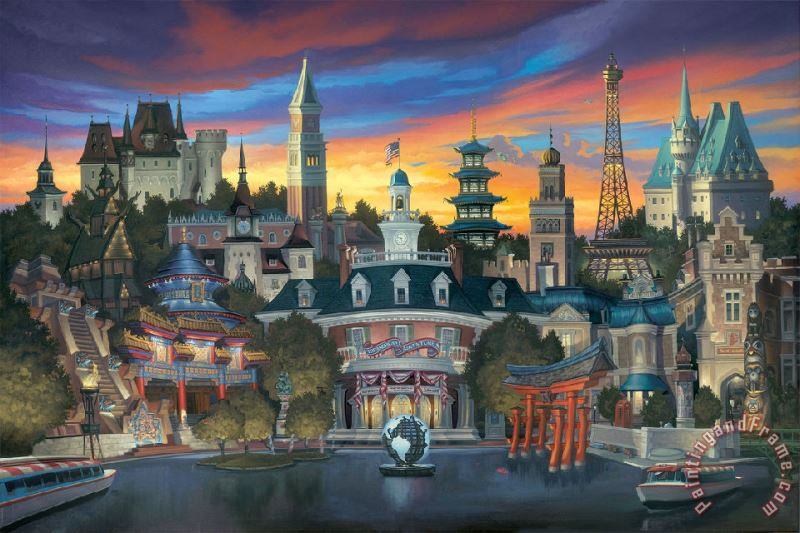 Disney Greg Mccullough - 2018 Festival of The Art Sunset Lagoon painting - Collection Disney Greg Mccullough - 2018 Festival of The Art Sunset Lagoon Art Print