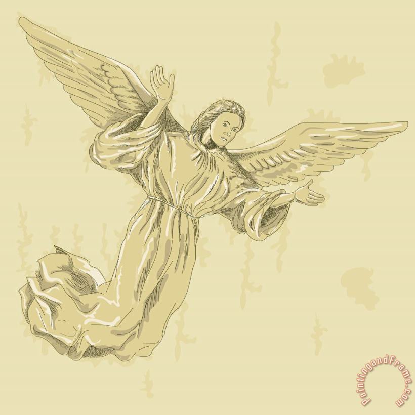 Angel with arms spread painting - Collection 10 Angel with arms spread Art Print