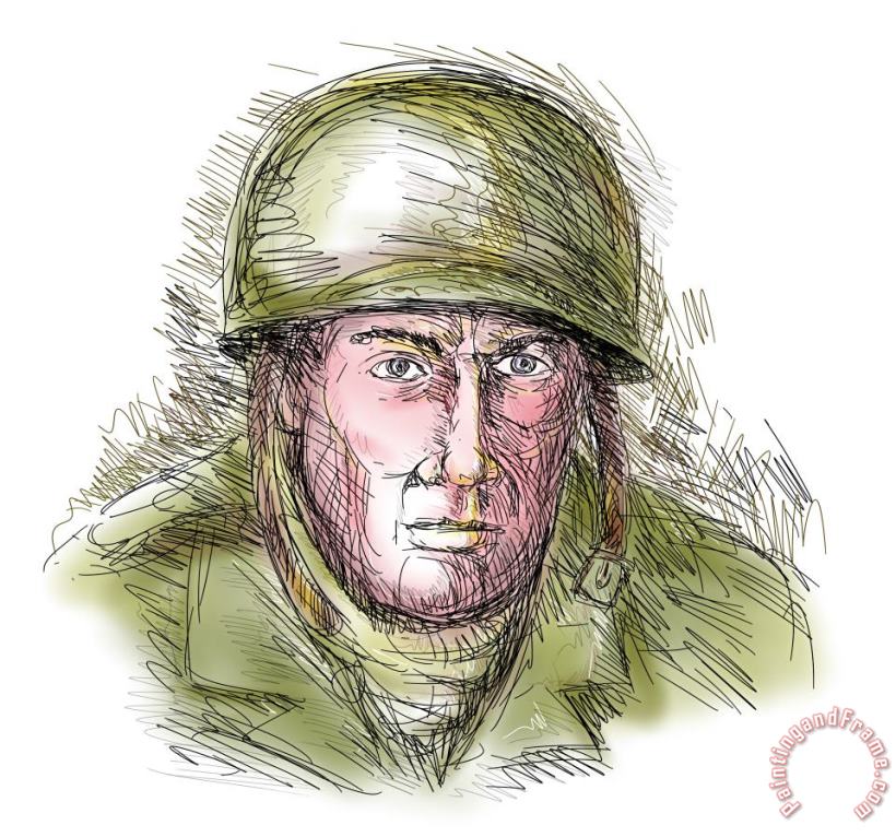 Gritty World war two soldier painting - Collection 10 Gritty World war two soldier Art Print